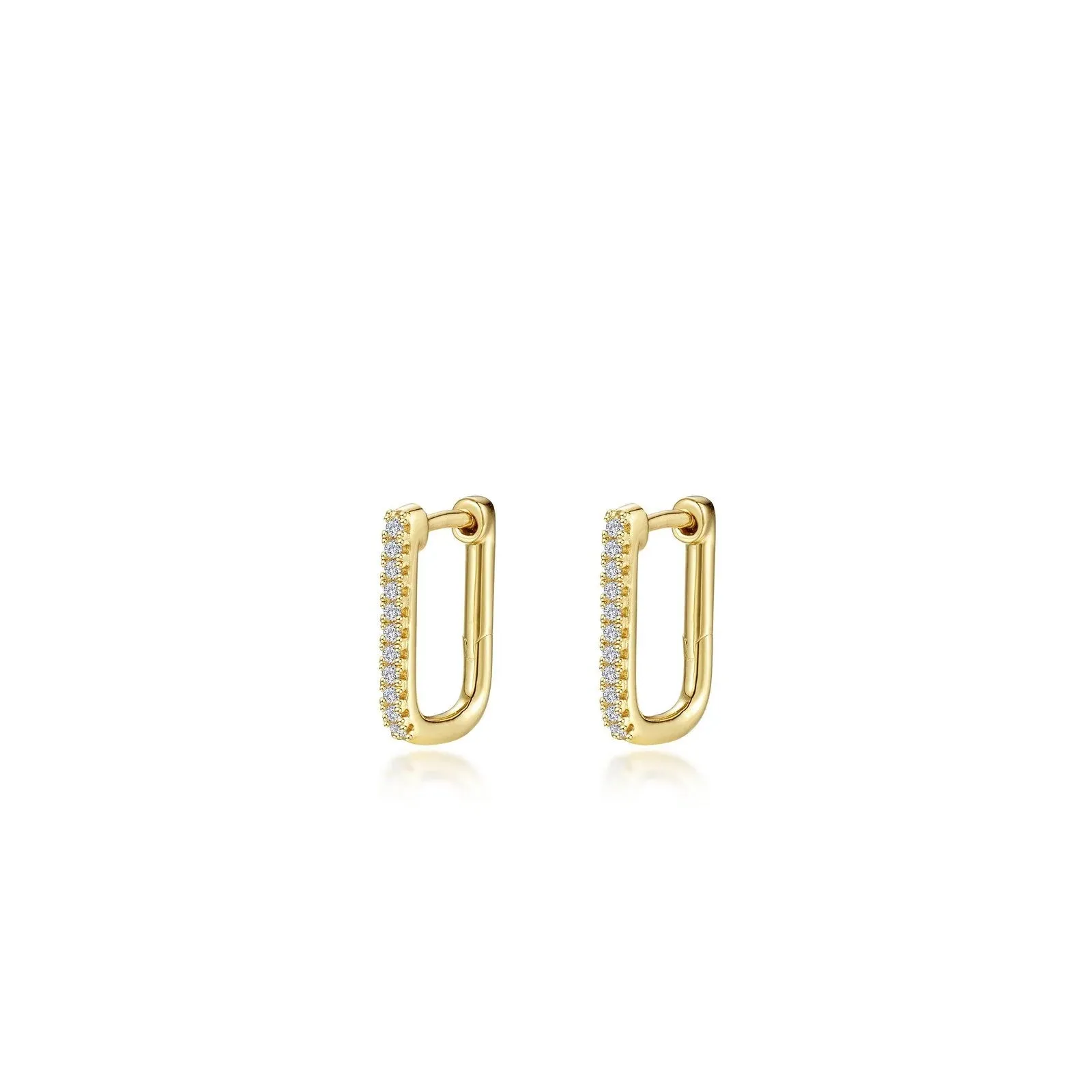 Lafonn Simulated Diamond 15mm x 11mm Rectangle Hoop Earrings E0630CLG00