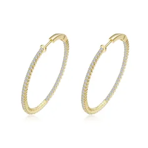 Lafonn Simulated Diamond 1.77ct Inside Out 35mm Hoop Earrings E3006CLG