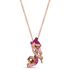 Le Vian Pink Sapphire & Diamond High Heel Shoe Pendant