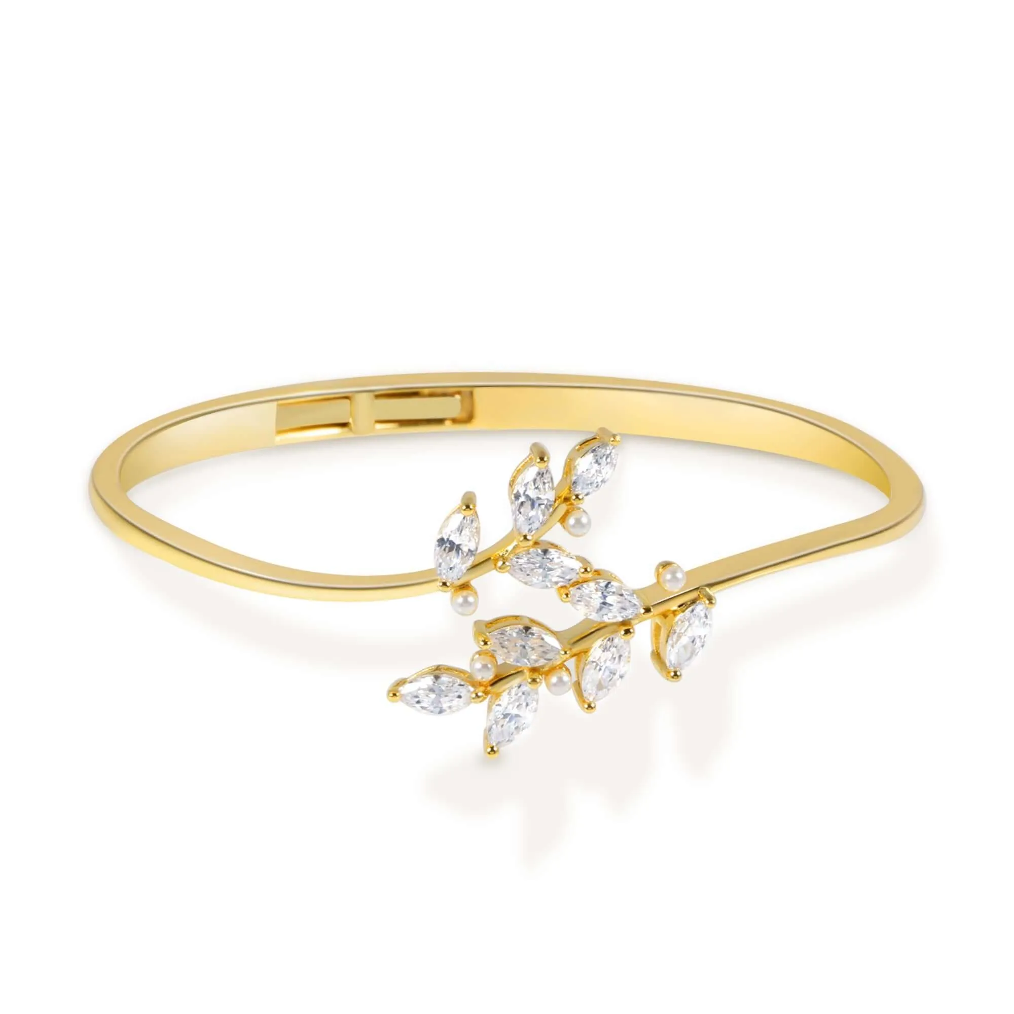 Leaf Diamond Wedding Ring Bracelet Necklace Pair of Earrings Set Designed by Shania