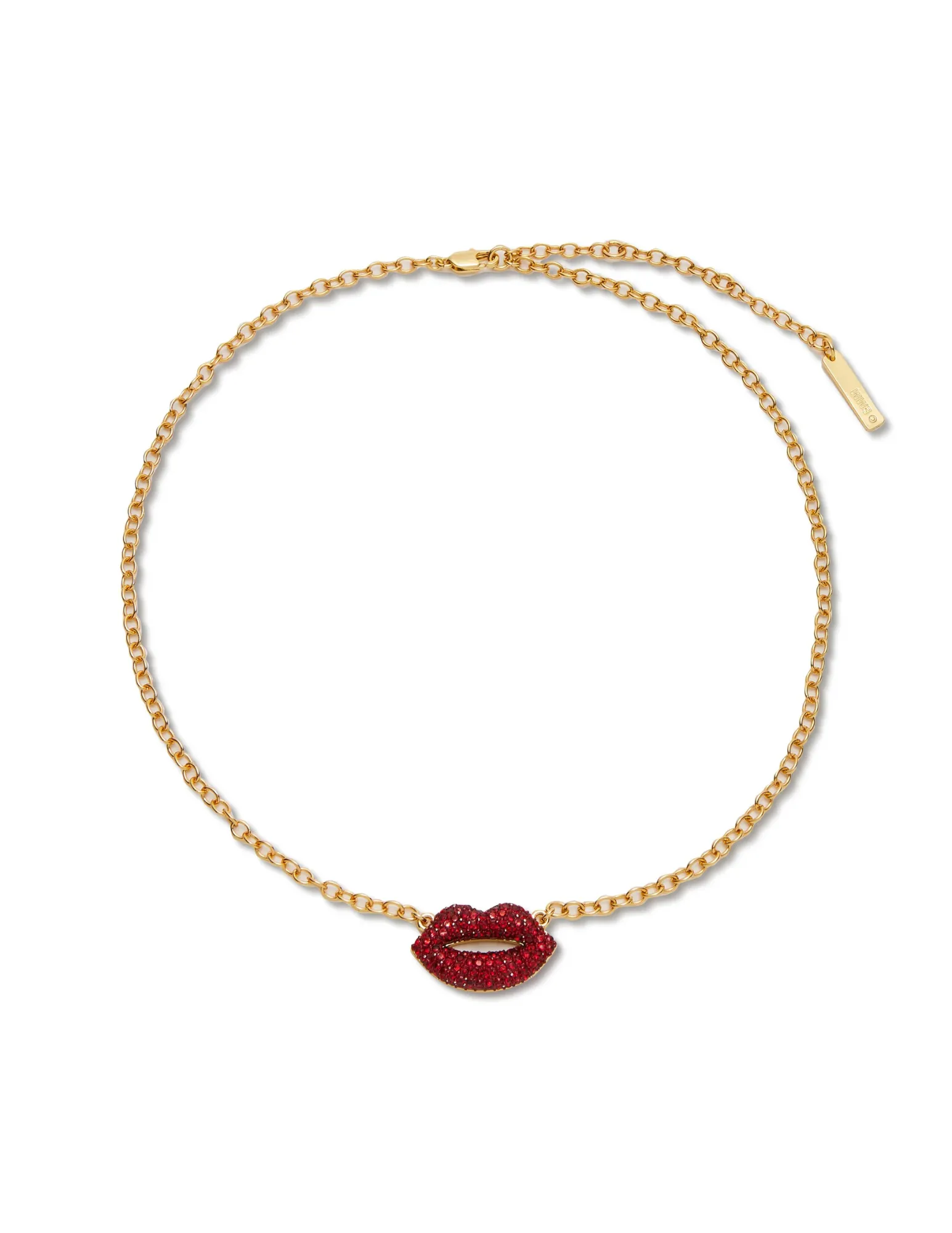 Lele Sadoughi x MARILYN MONROE Lipstick Red Pavé Kiss Necklace