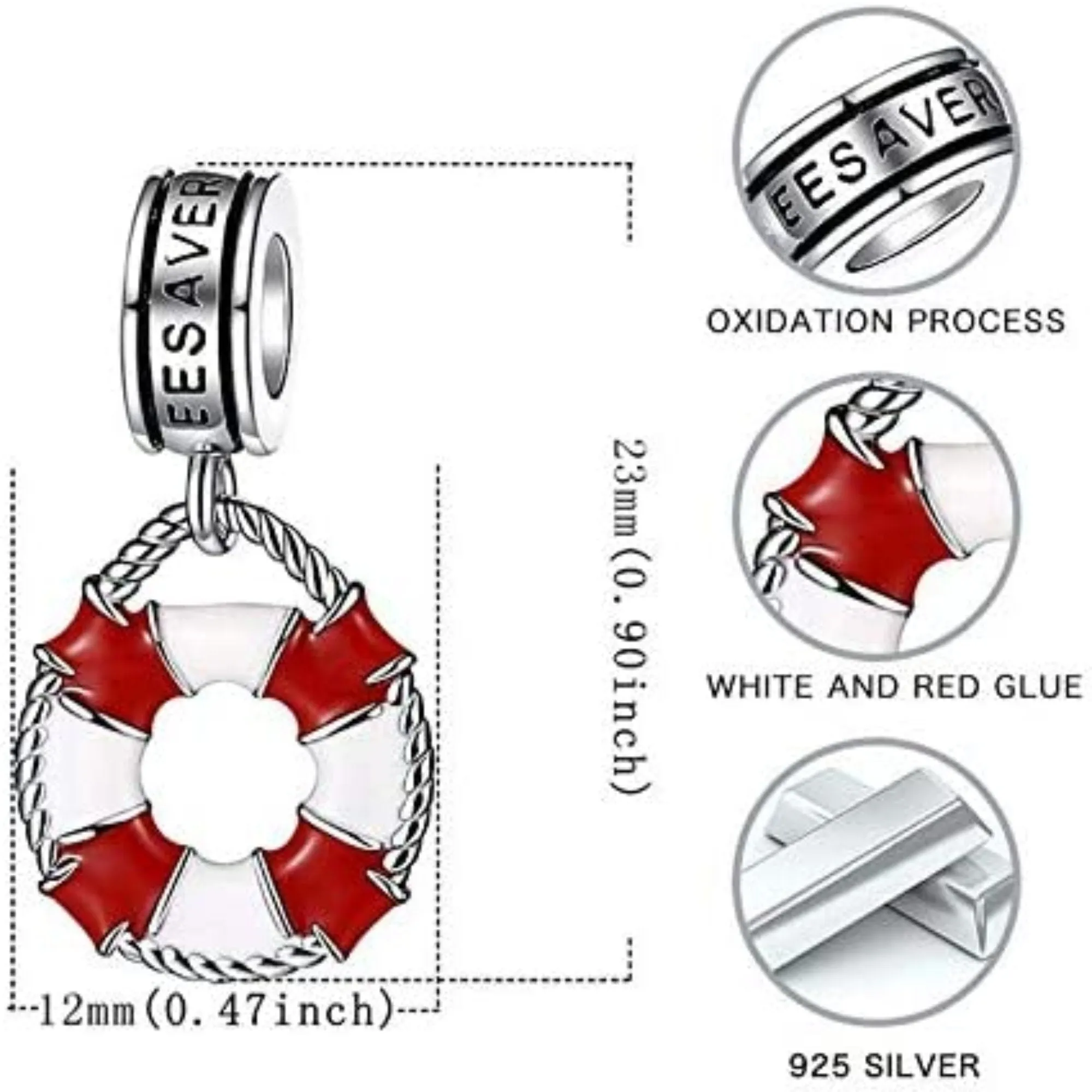 Lifesaver Lifeguard Dangle Pendant
