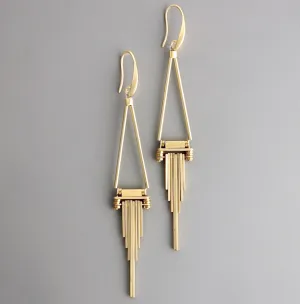 Long Brass Drop Earrings