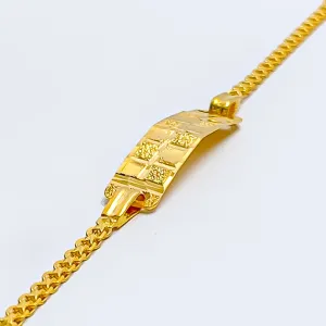 Lovely Engraved 22k Gold Baby Bracelet