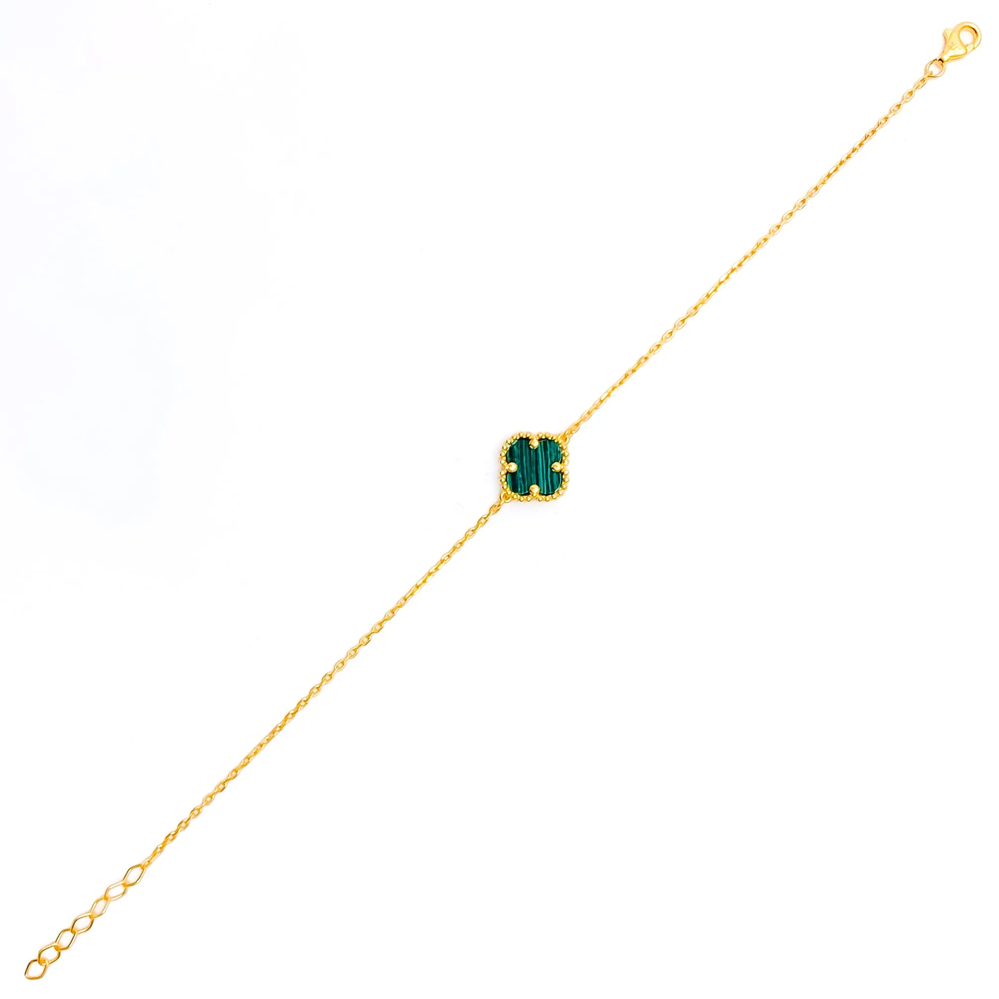 Lovely Vibrant 21k Gold Clover Bracelet