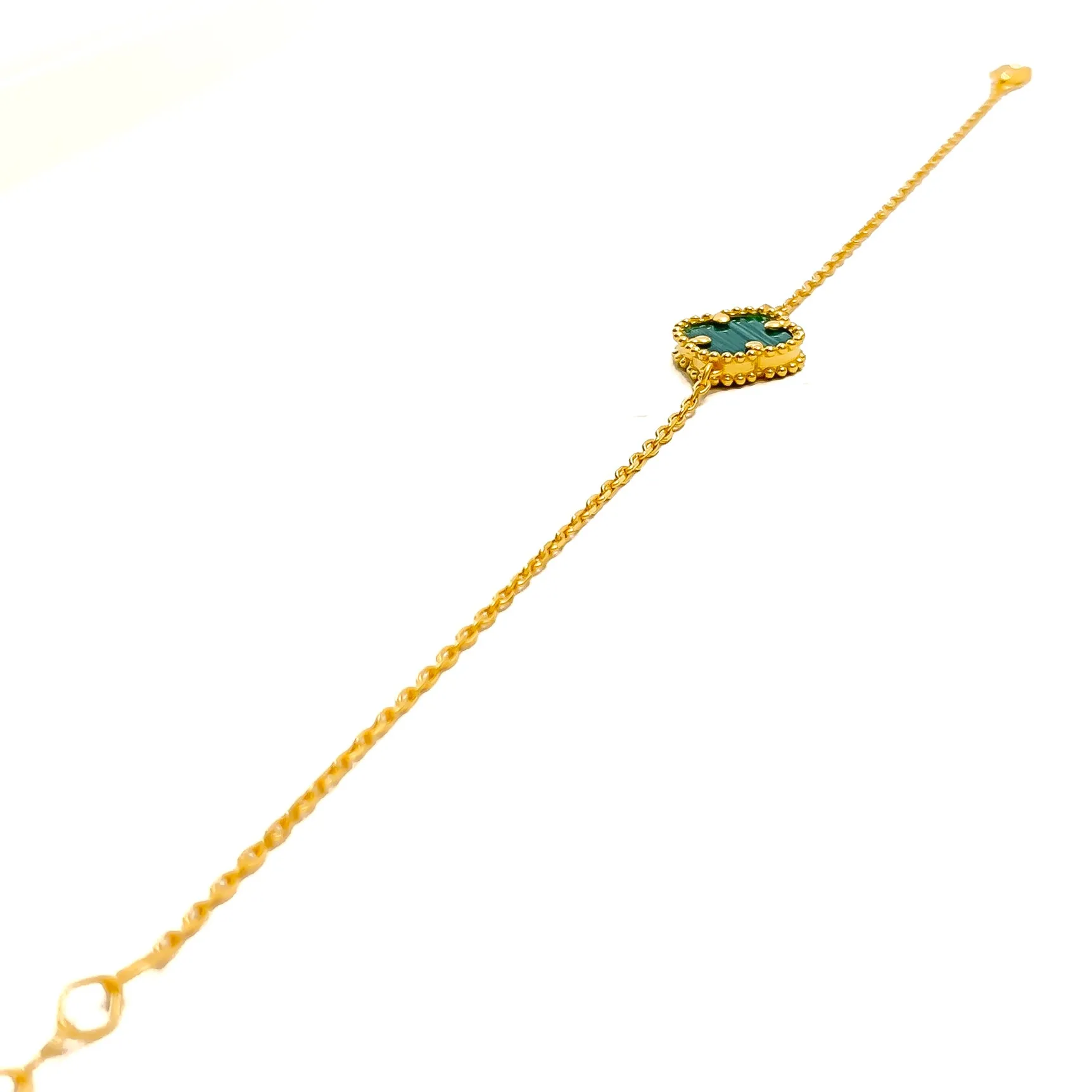 Lovely Vibrant 21k Gold Clover Bracelet