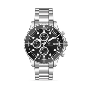 Luca Barra Gents Steel Watch With Black Dial