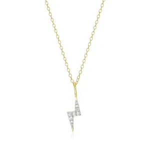 M by Monte Luna LG Diamond Lighting Pendant Necklace in 18K Yellow Gold/Rhodium Plated Sterling Silver