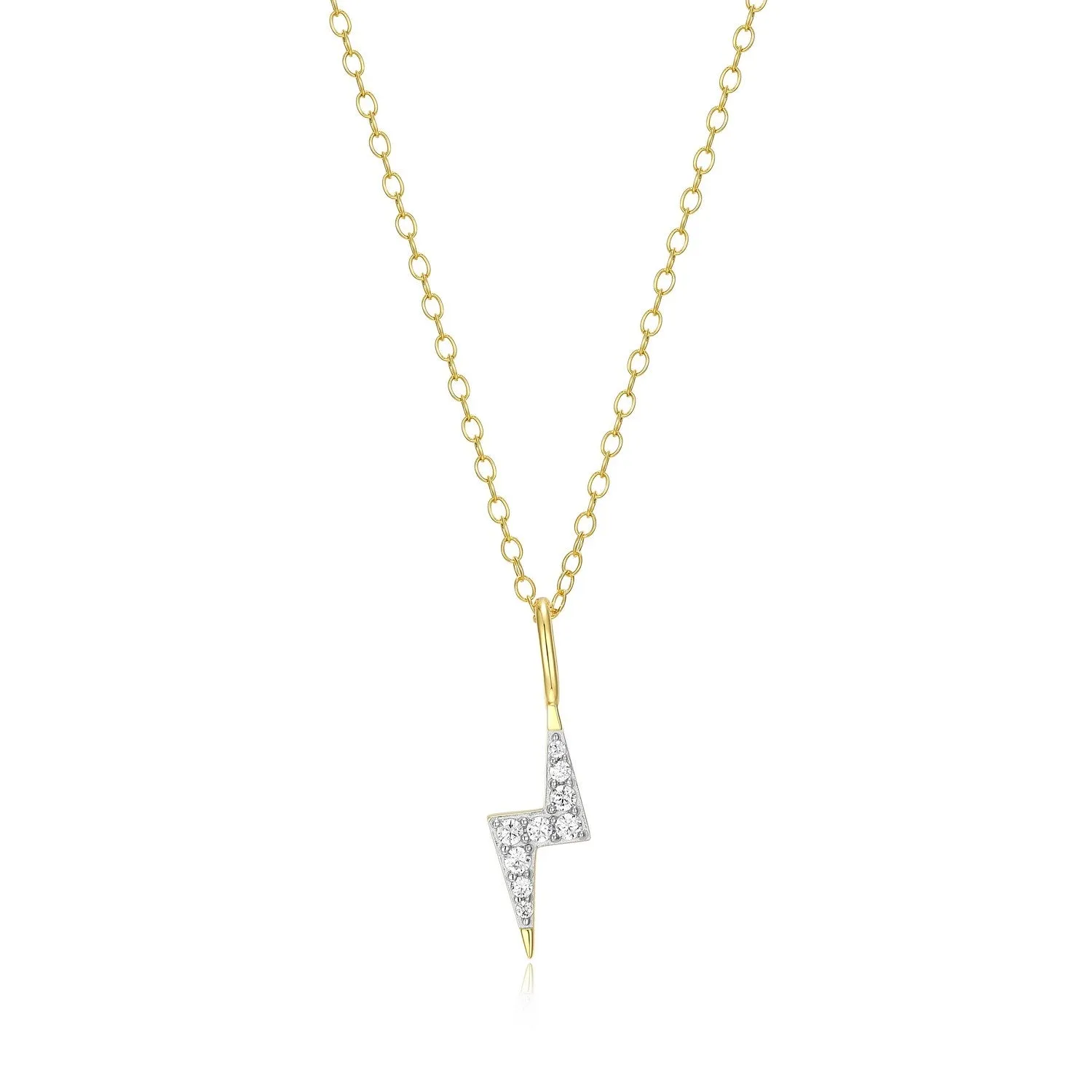 M by Monte Luna LG Diamond Lighting Pendant Necklace in 18K Yellow Gold/Rhodium Plated Sterling Silver