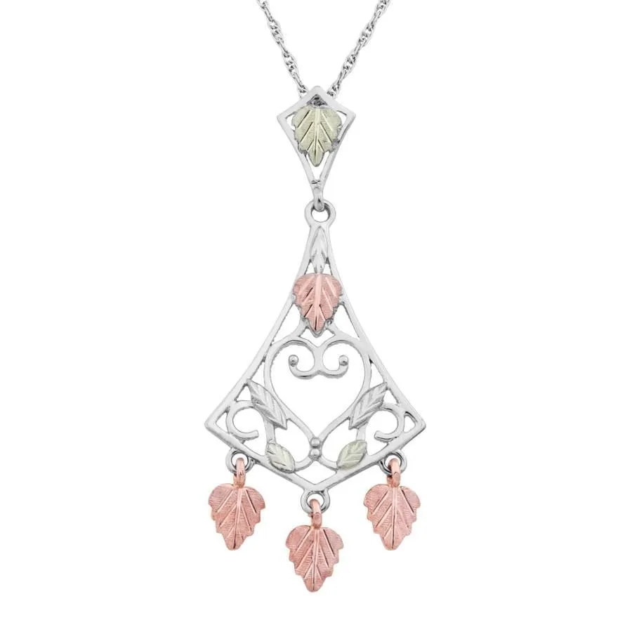 Magnificent Dangle - Sterling Silver Black Hills Gold Pendant