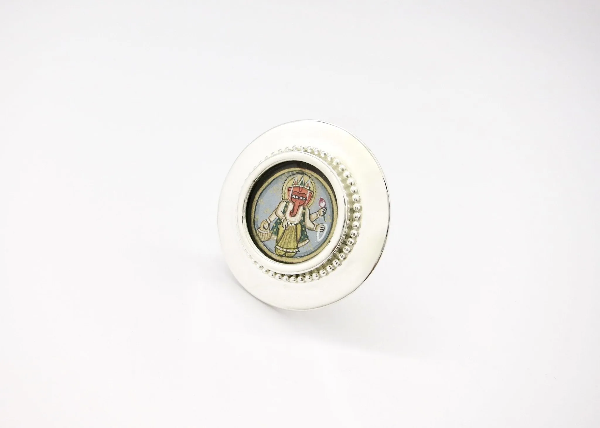 Magnificent, majestic and sculptural, Ganesha round statement ring
