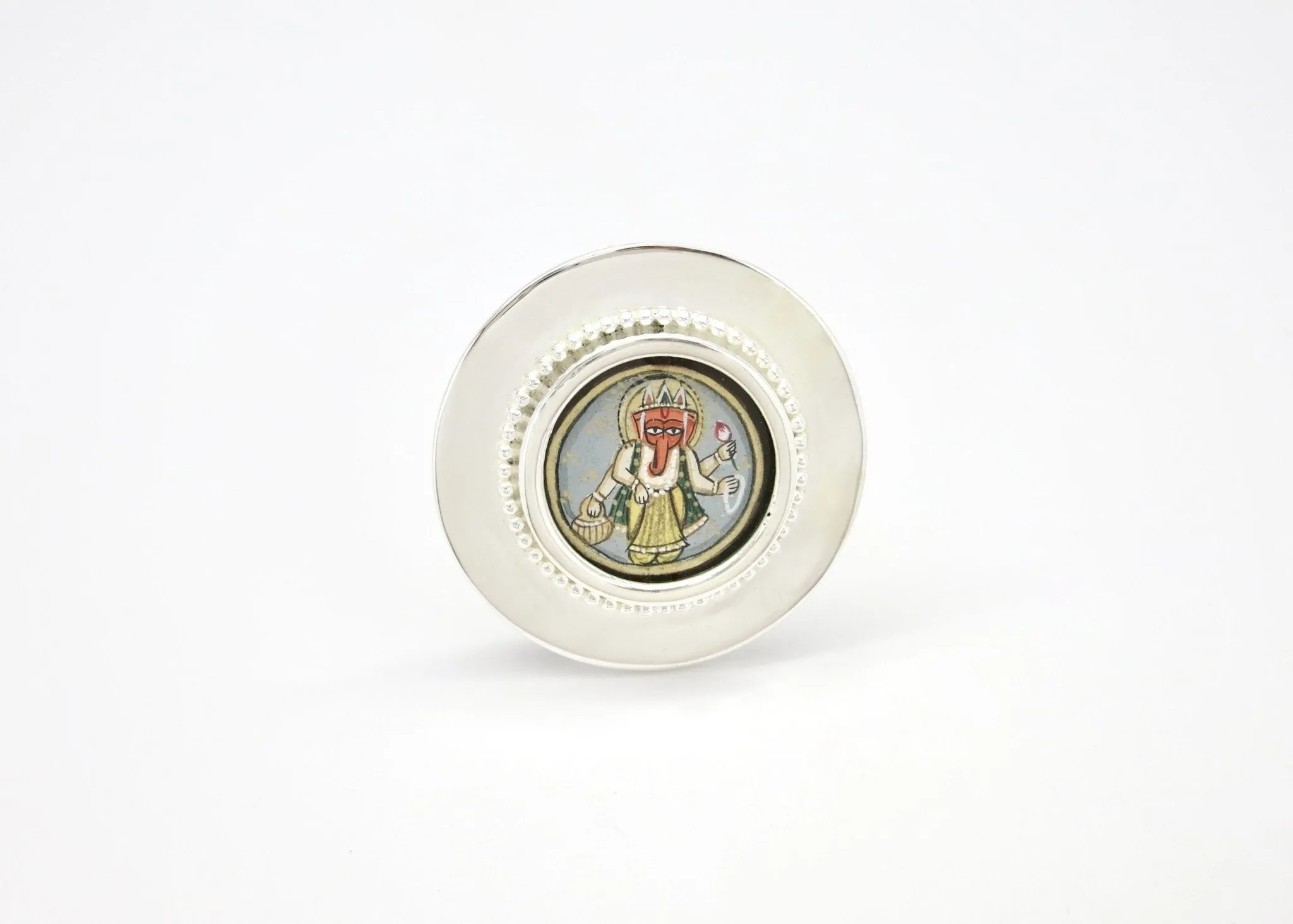 Magnificent, majestic and sculptural, Ganesha round statement ring