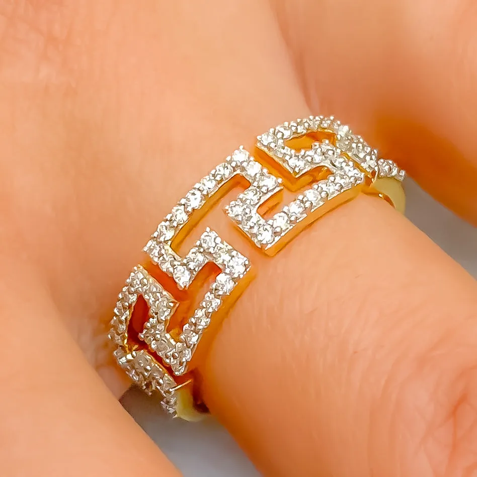 Magnificent Modern 18K Gold   Diamond Band