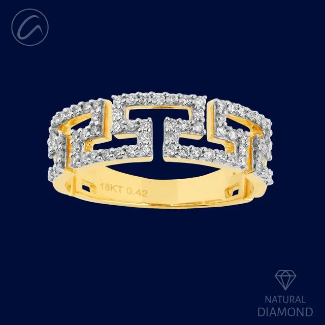 Magnificent Modern 18K Gold   Diamond Band