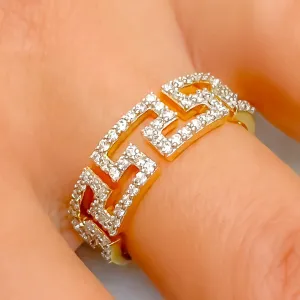Magnificent Modern 18K Gold   Diamond Band