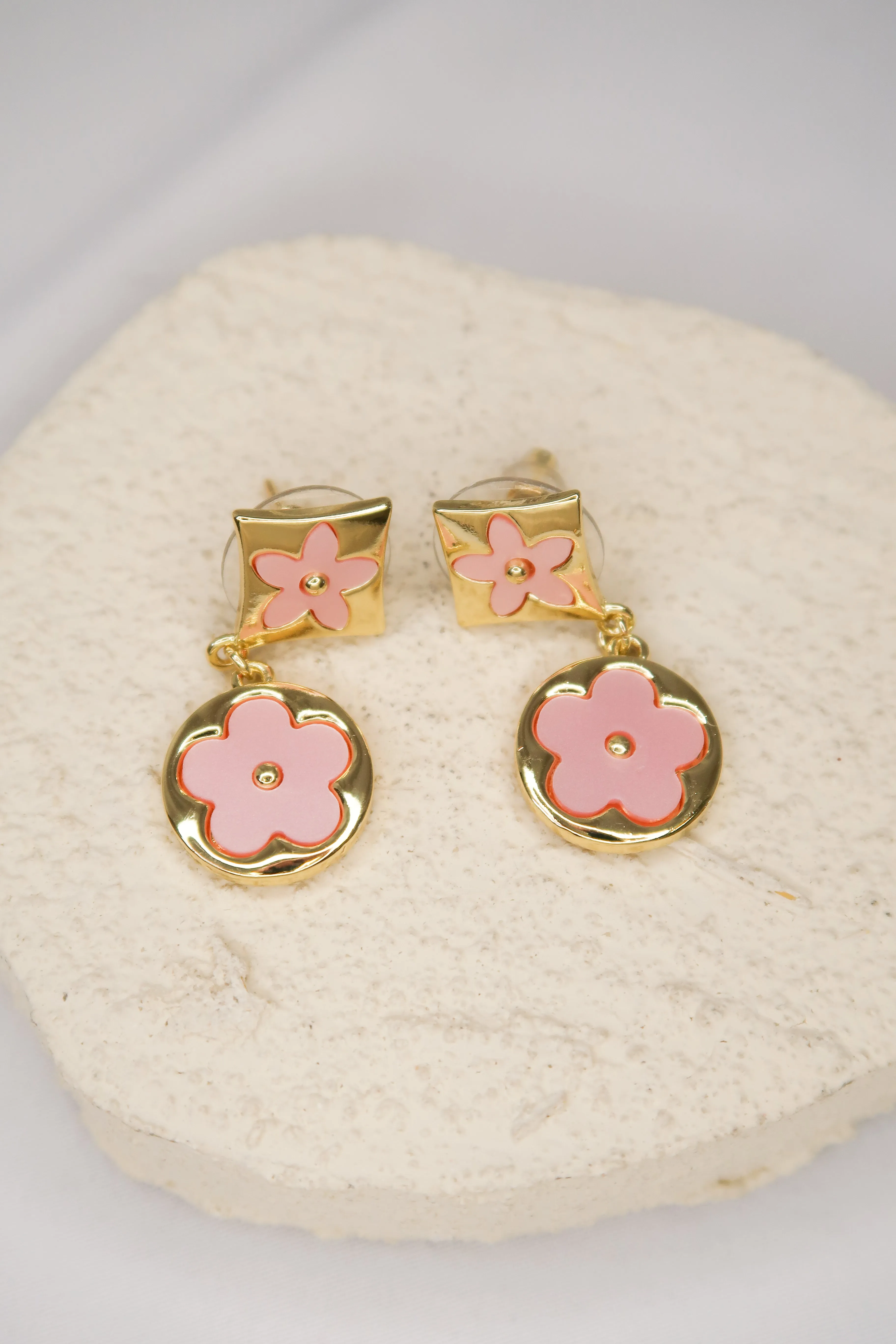 Make Them Mine Pink and Gold 316L Stainless Steel Earrings