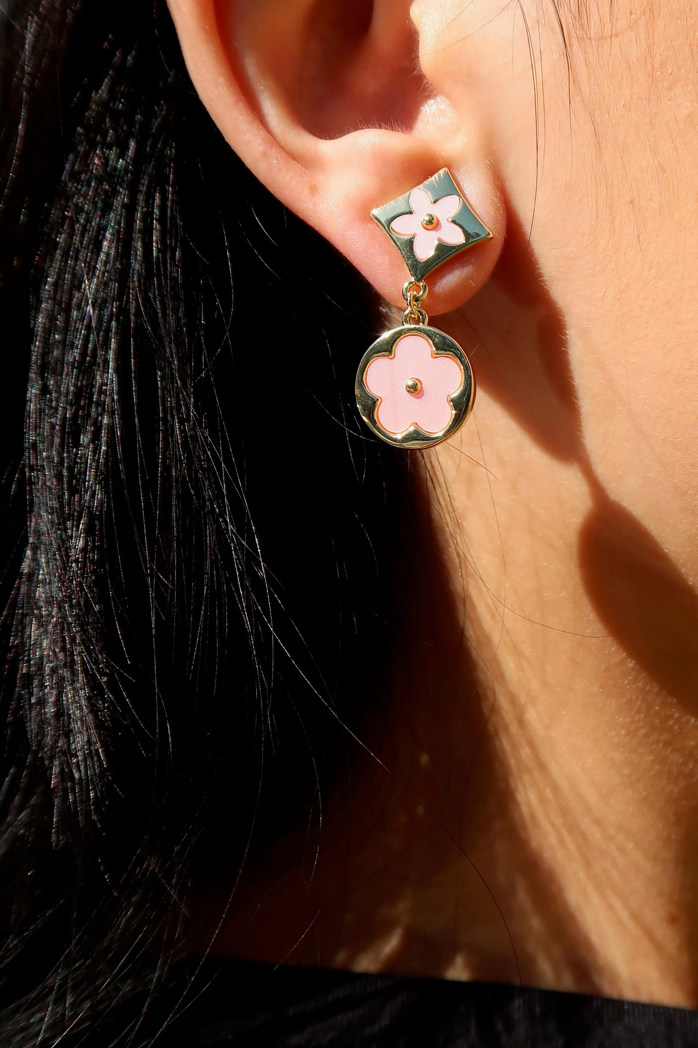 Make Them Mine Pink and Gold 316L Stainless Steel Earrings