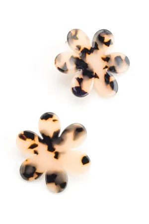 Marbled Floral Resin Earrings