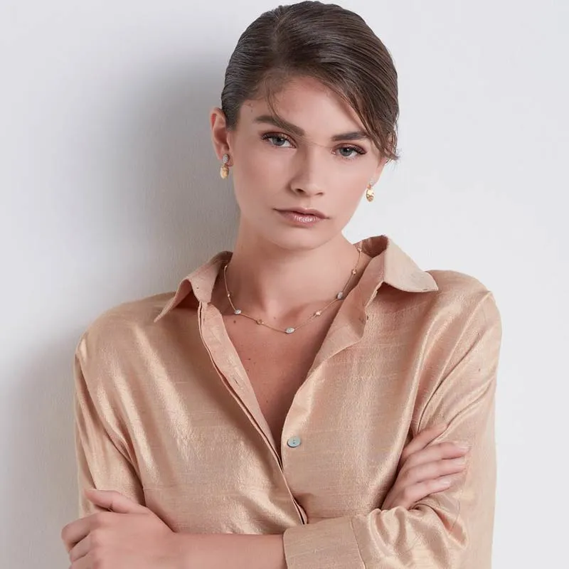 Marco Bicego Gold and Diamond Bead Necklace