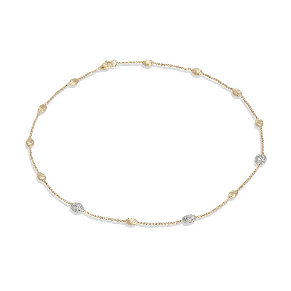Marco Bicego Gold and Diamond Bead Necklace