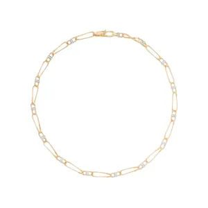 Marrakech 18K Yellow Gold Twisted Coil Link Diamonds Necklace