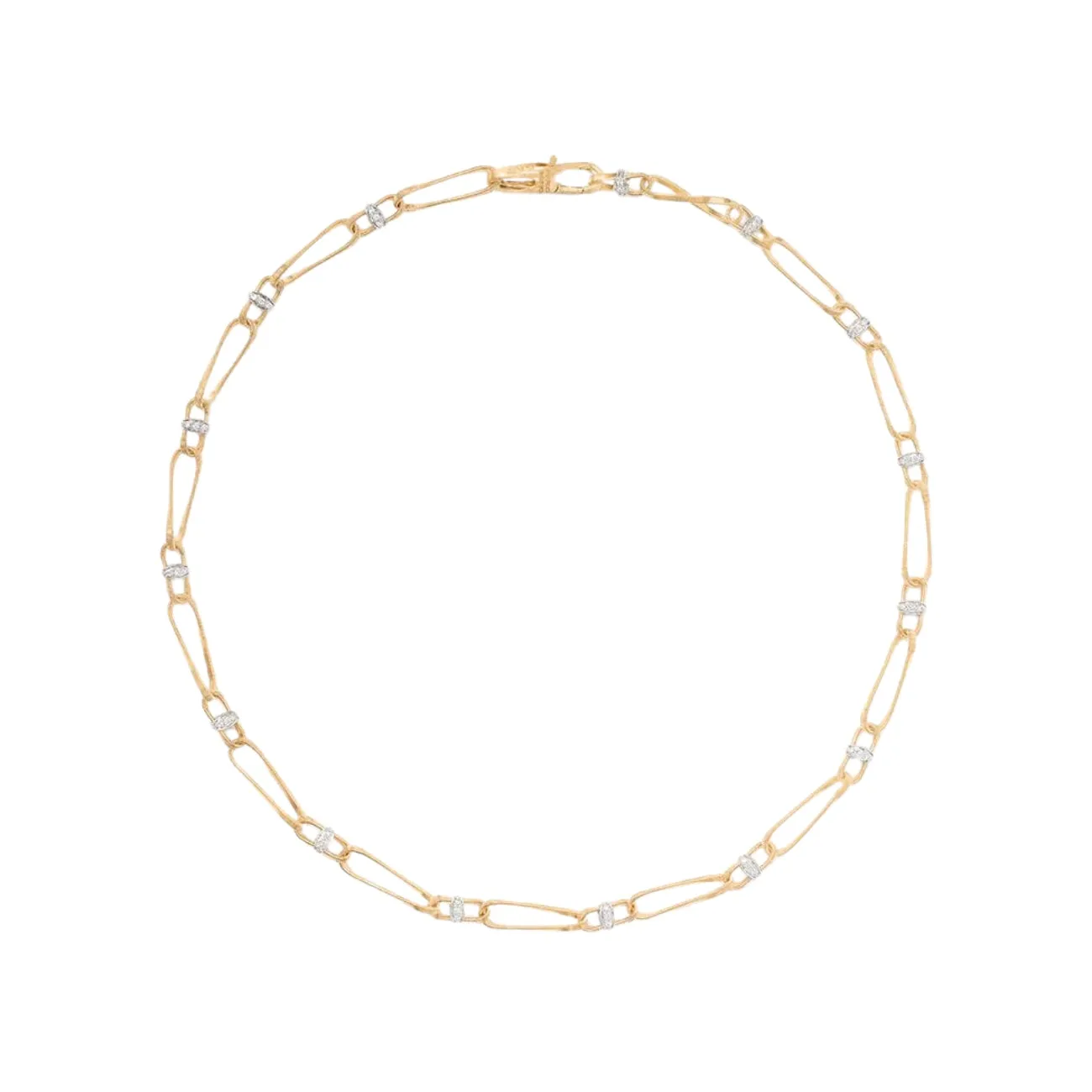 Marrakech 18K Yellow Gold Twisted Coil Link Diamonds Necklace