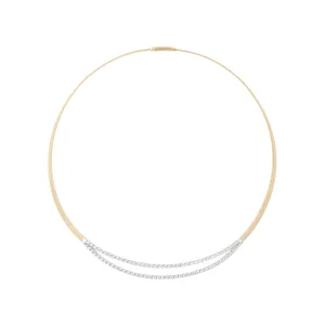 Masai 18K Yellow Gold Coil Collar With Double Row Diamond Bar