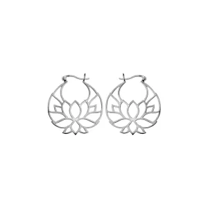 Matilda silhouette lotus flower hoop earrings
