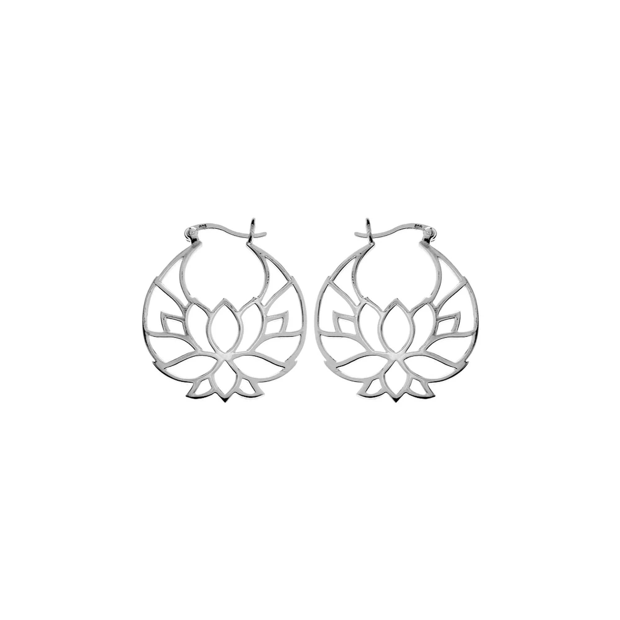 Matilda silhouette lotus flower hoop earrings