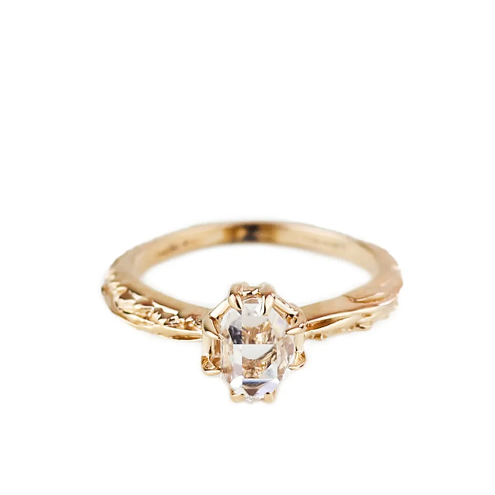 MATRIX SOLITAIRE ENGAGEMENT RING | 14K GOLD & HERKIMER