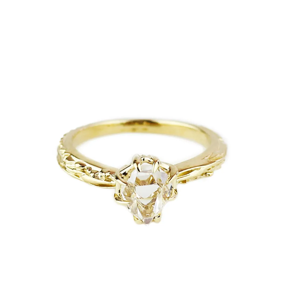 MATRIX SOLITAIRE RING | 14K GOLD & HERKIMER