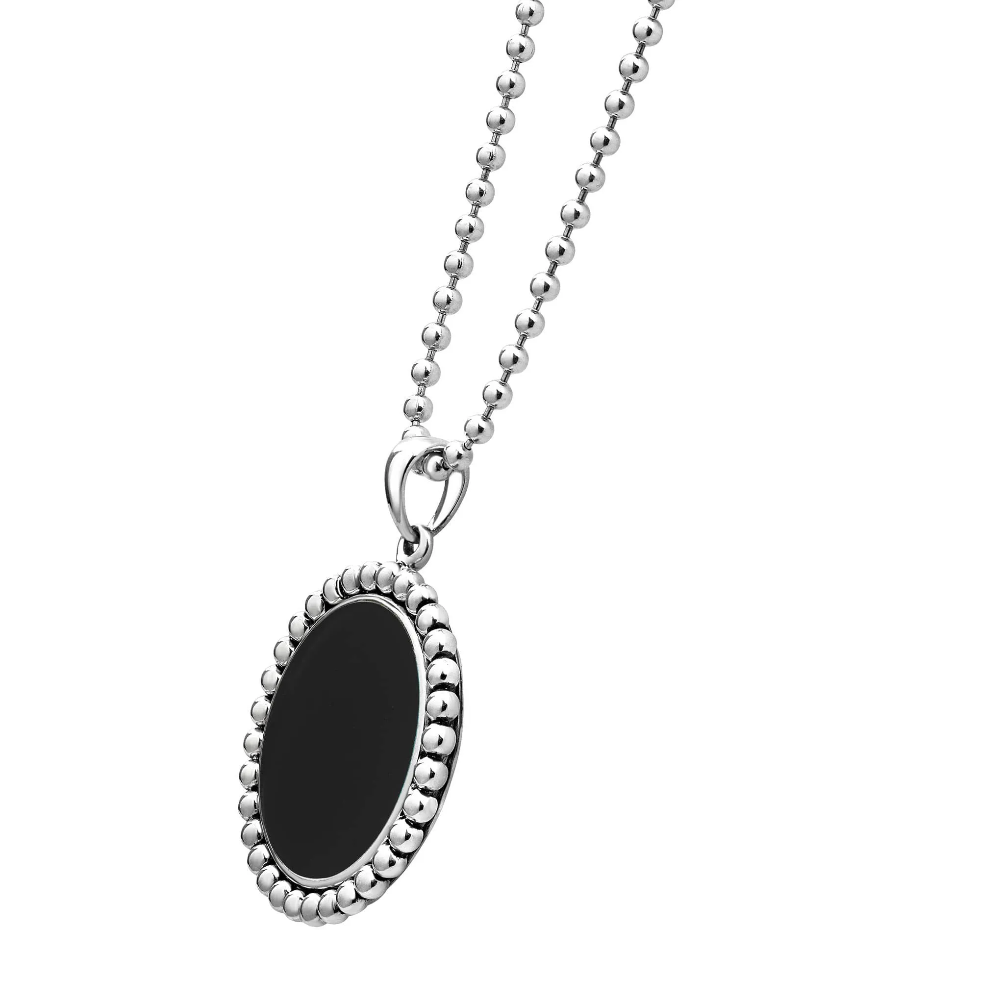 Maya Large Onyx Circle Pendant Necklace