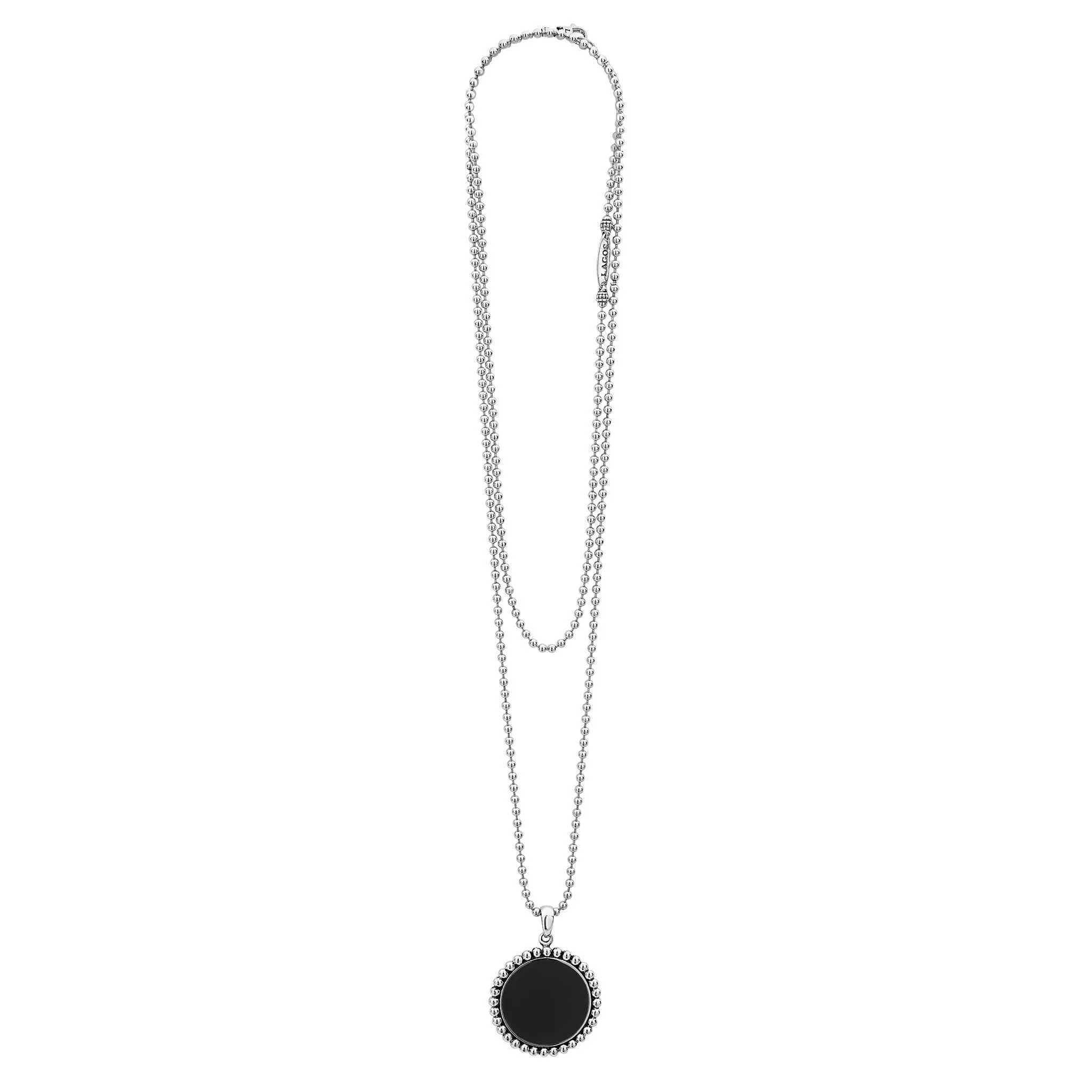 Maya Large Onyx Circle Pendant Necklace