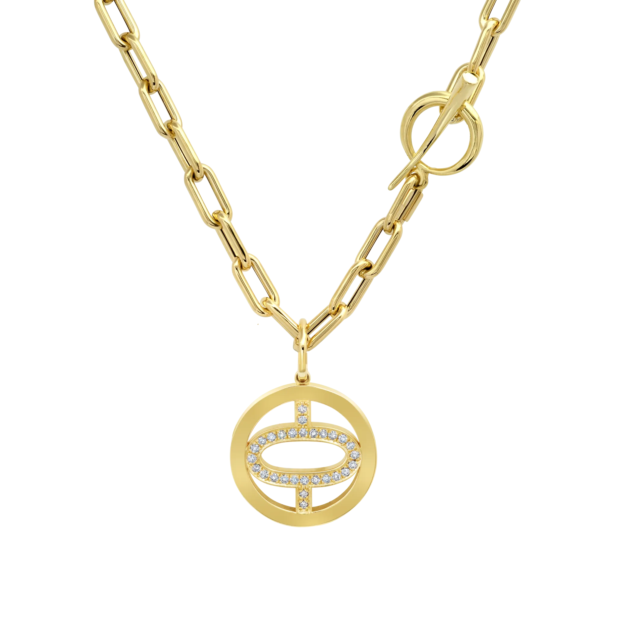 Medallion Pendants with White Pavé Diamonds