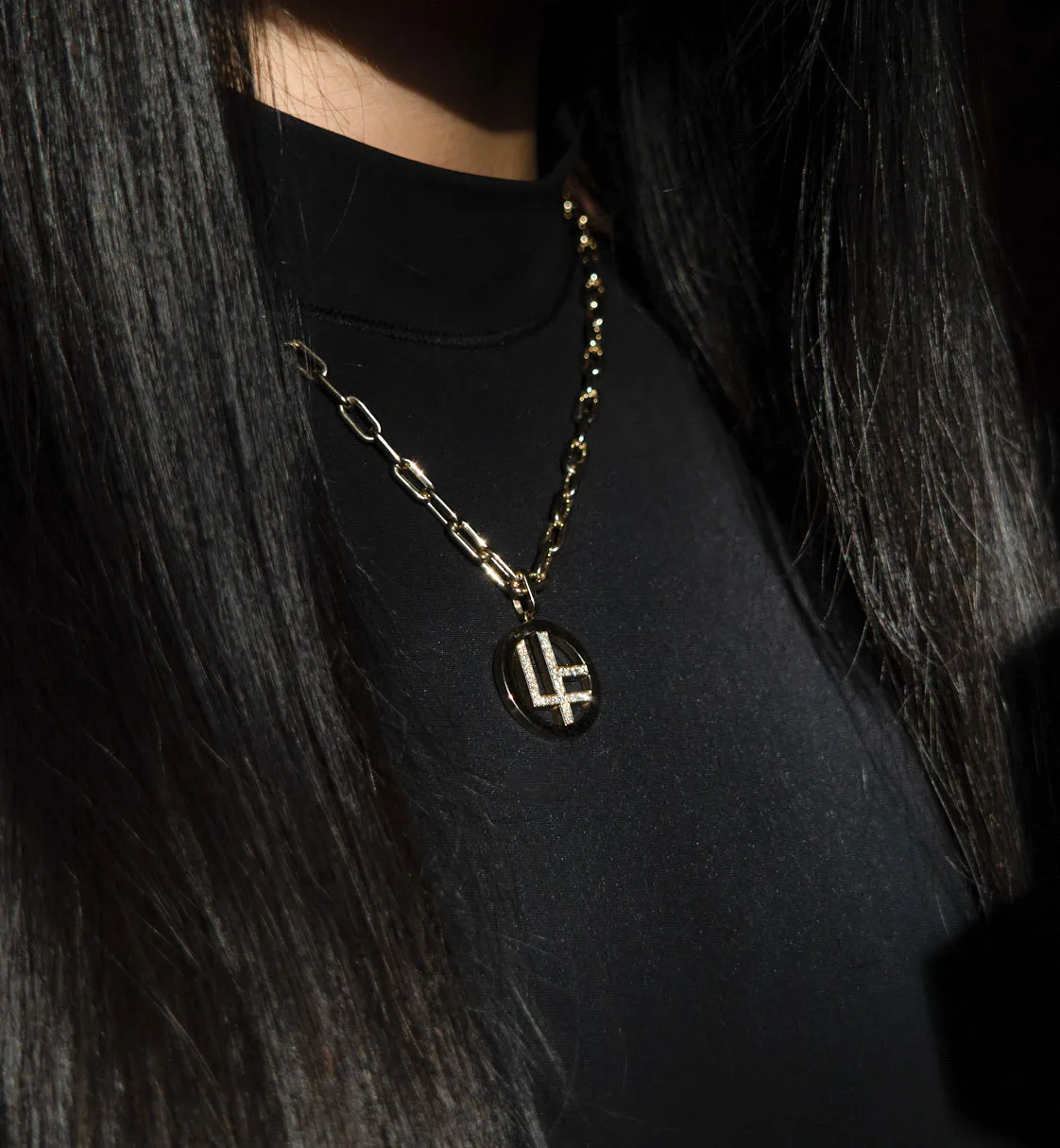 Medallion Pendants with White Pavé Diamonds