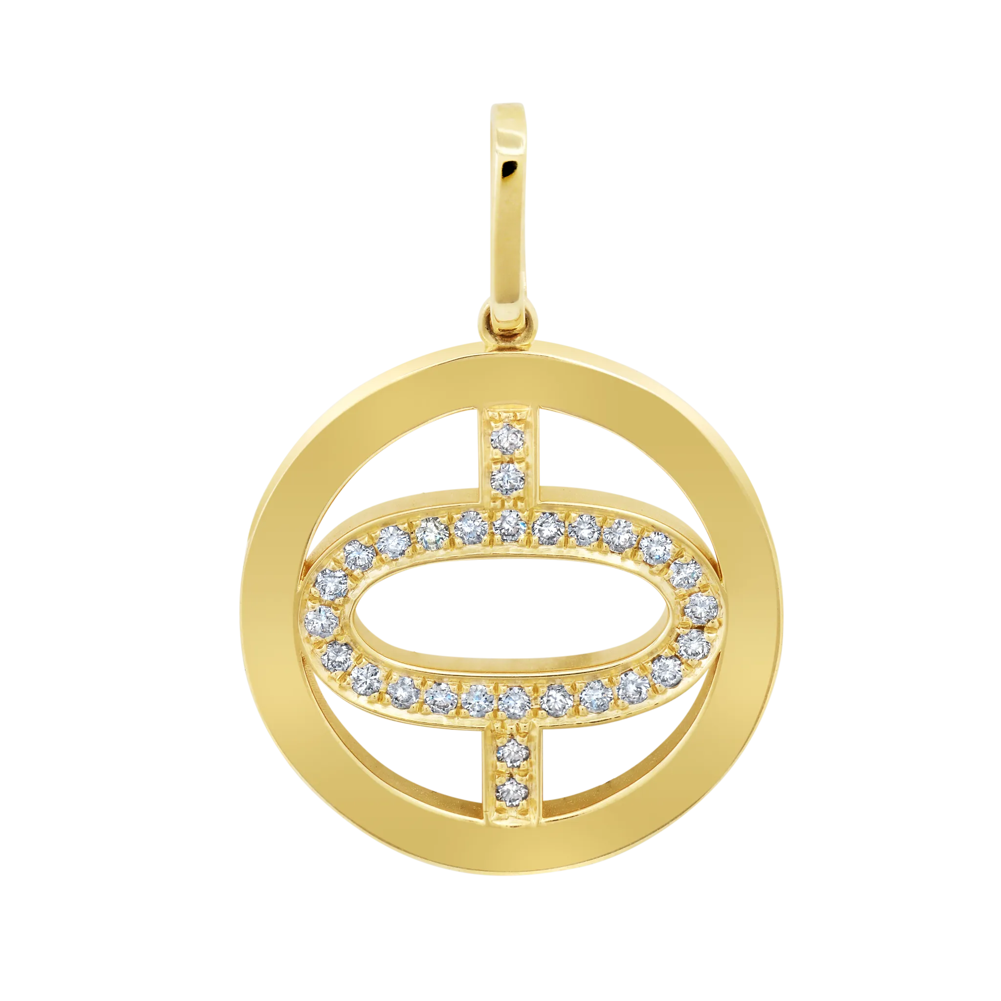 Medallion Pendants with White Pavé Diamonds