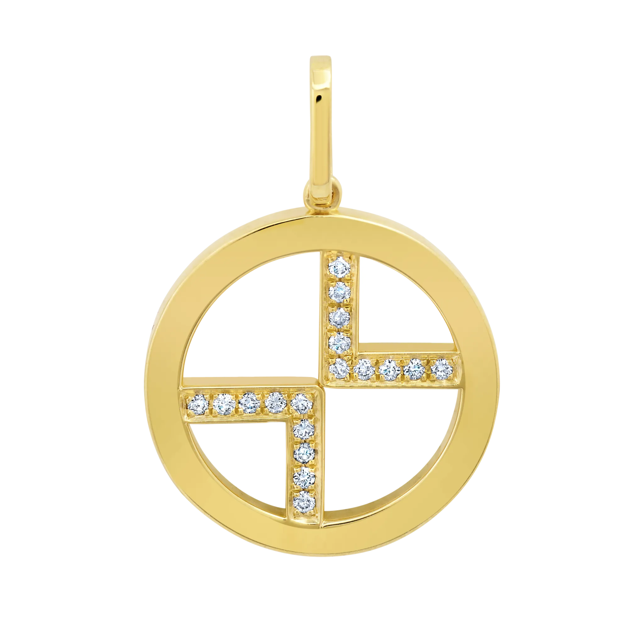 Medallion Pendants with White Pavé Diamonds