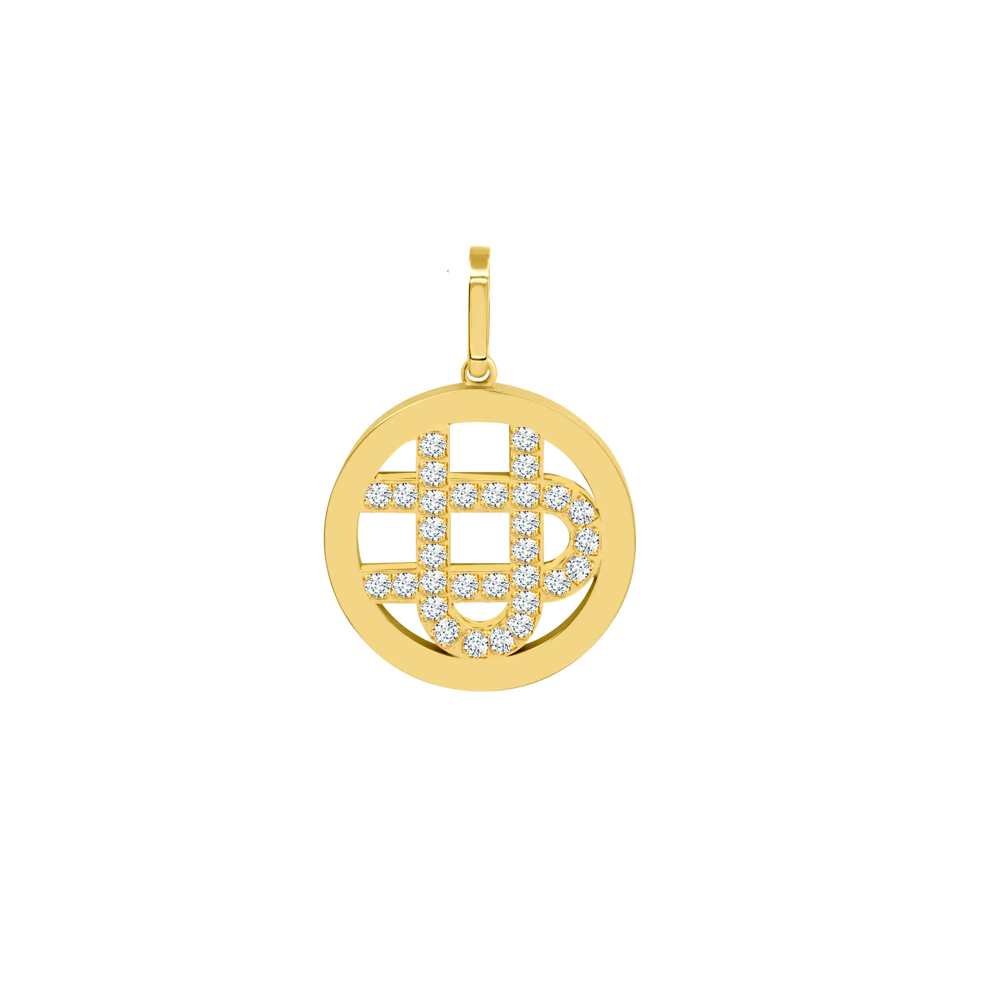 Medallion Pendants with White Pavé Diamonds
