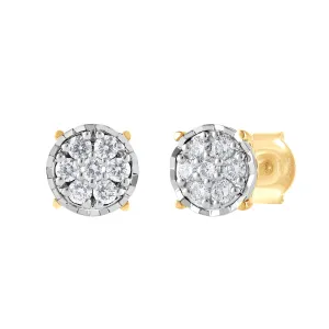 Meera Flower Composite Earrings with 1/3ct of Laboratory Grown Diamonds in 9ct Yellow Gold