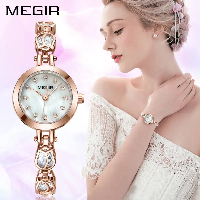 MEGIR Quartz Women Watches Top Brand Luxury Ladies Watch Lover Girl Wristwatches Clock Female Relogio Feminino Montre Femme 4198