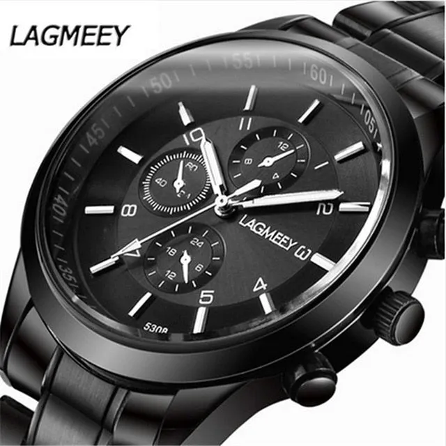 Men Black Watches Luxury Full Steel Watch Masculino Relogio Men's Sports