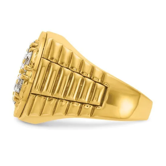 Men's Diamond President's Ring, 2 carat of Diamonds total weight, 14k Gold