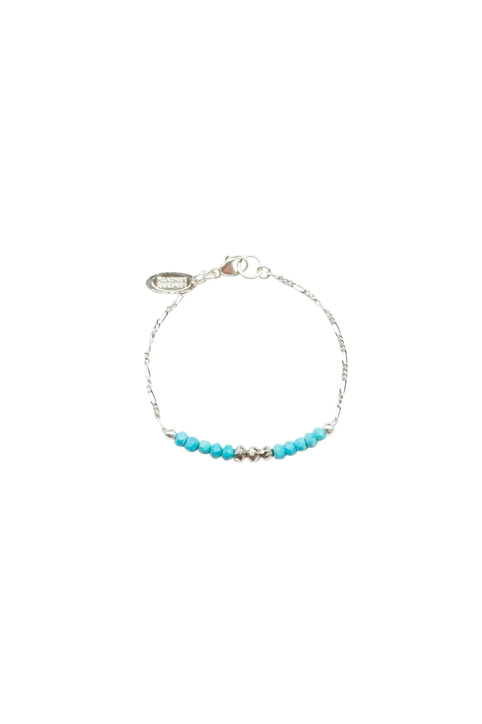Mermaid Gemstone Kids Bracelet in Silver w/Turquoise