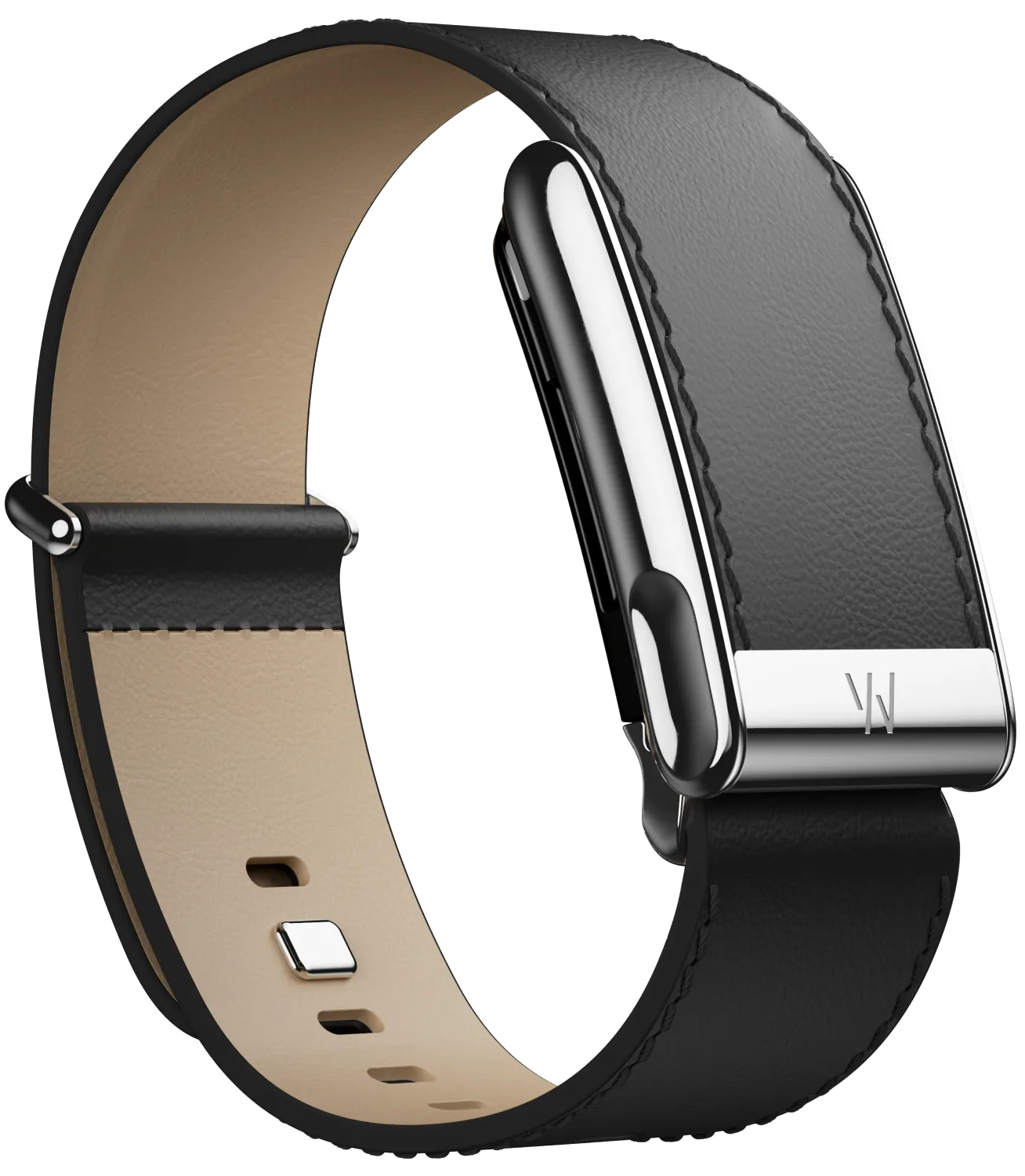MG LeatherLuxe Straight Band | Black/Cream with Titanium