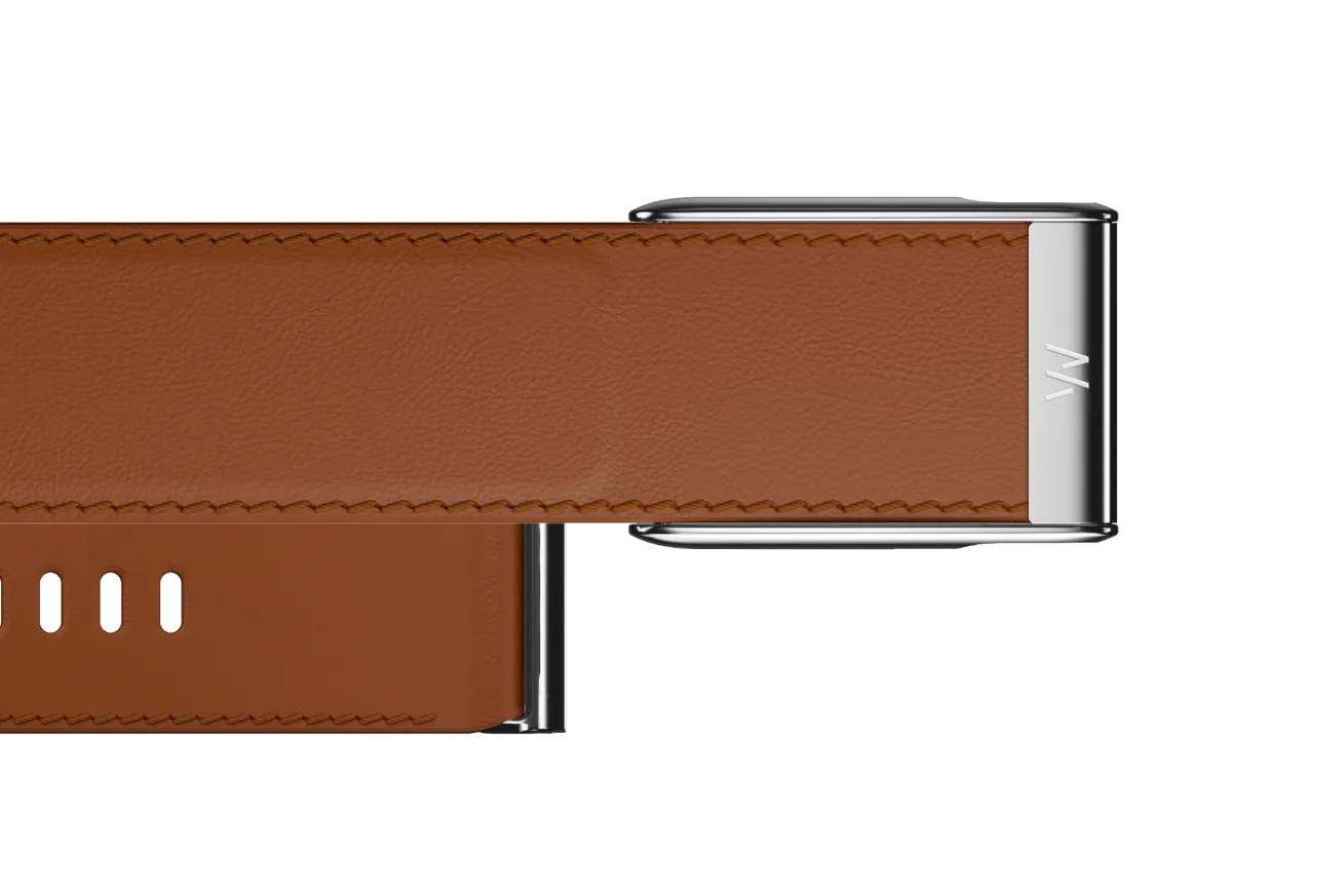 MG LeatherLuxe Straight Band | Chestnut/Cream with Titanium