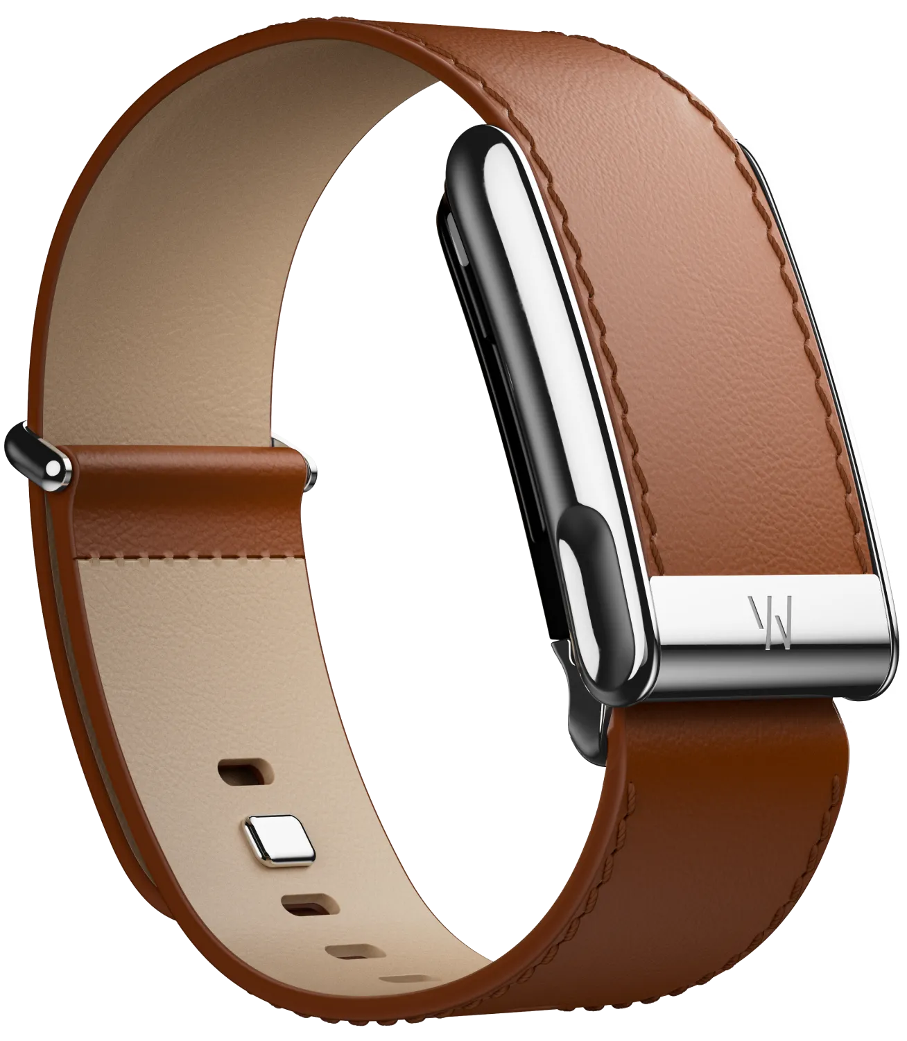 MG LeatherLuxe Straight Band | Chestnut/Cream with Titanium