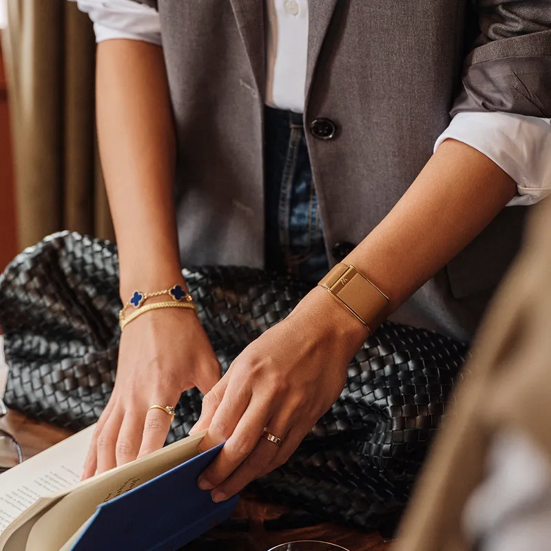 MG LeatherLuxe Tapered Band | Camel with Gold