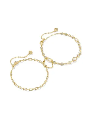 Mini Elisa and Abbie Gold Set of 2 Delicate Chain Bracelets