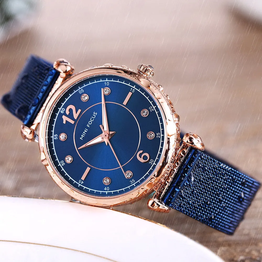 MINI FOCUS Brand Fashion Wristwatches Women Stainless Steel Band Womens Dress Watches Ladies Quartz-Watch Relogio Feminino Clock