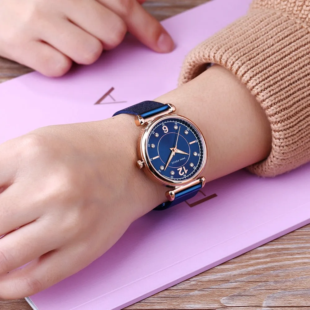 MINI FOCUS Brand Fashion Wristwatches Women Stainless Steel Band Womens Dress Watches Ladies Quartz-Watch Relogio Feminino Clock